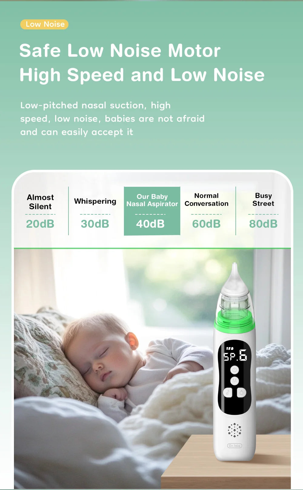 Aspirador nasal eléctrico para bebés
