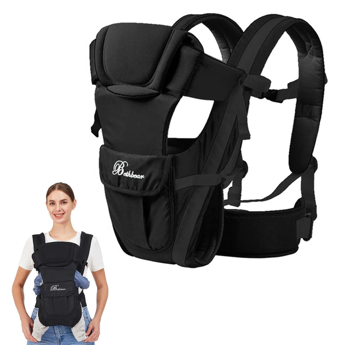 SpineComfort™, 4-in-1 Ergonomic Baby Backpack Carrier