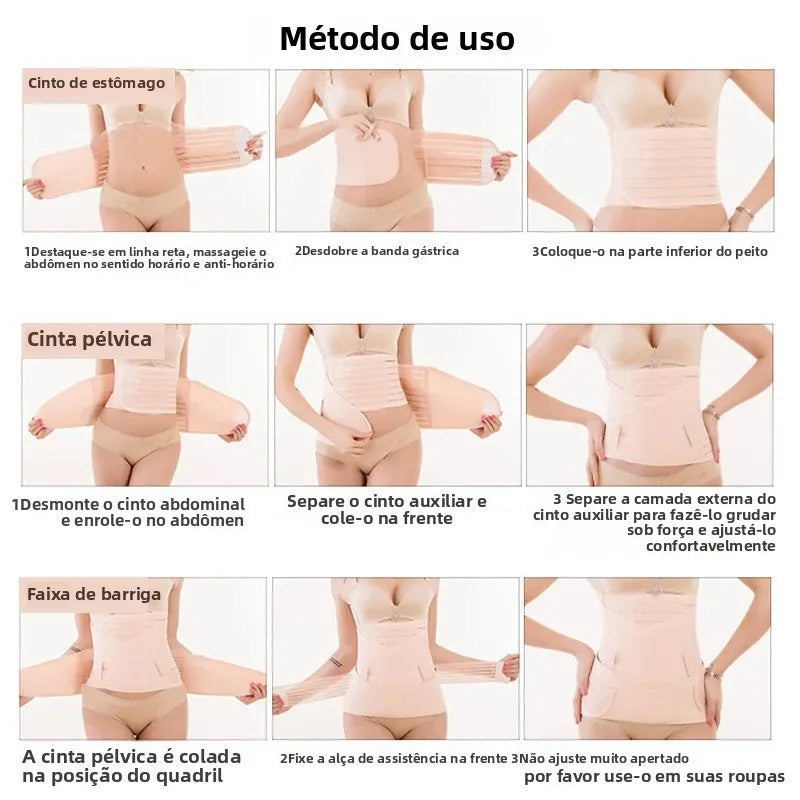 Faja Postparto 3 en 1: Recuperación Total, Soporte y Silueta Definida