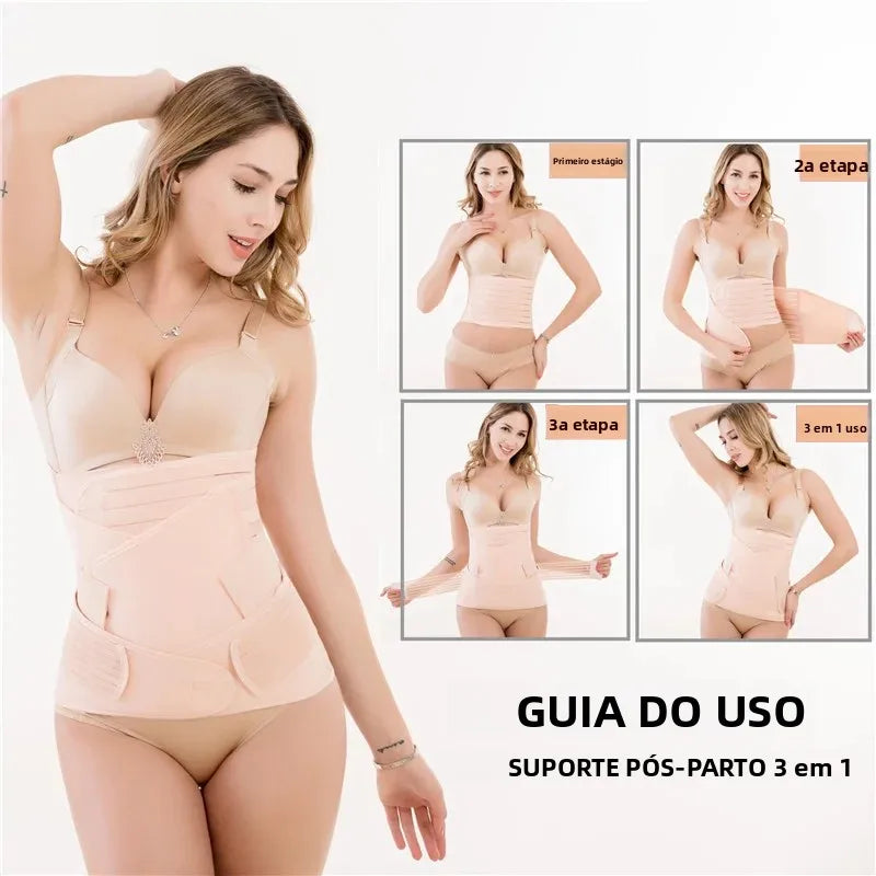 Faja Postparto 3 en 1: Recuperación Total, Soporte y Silueta Definida