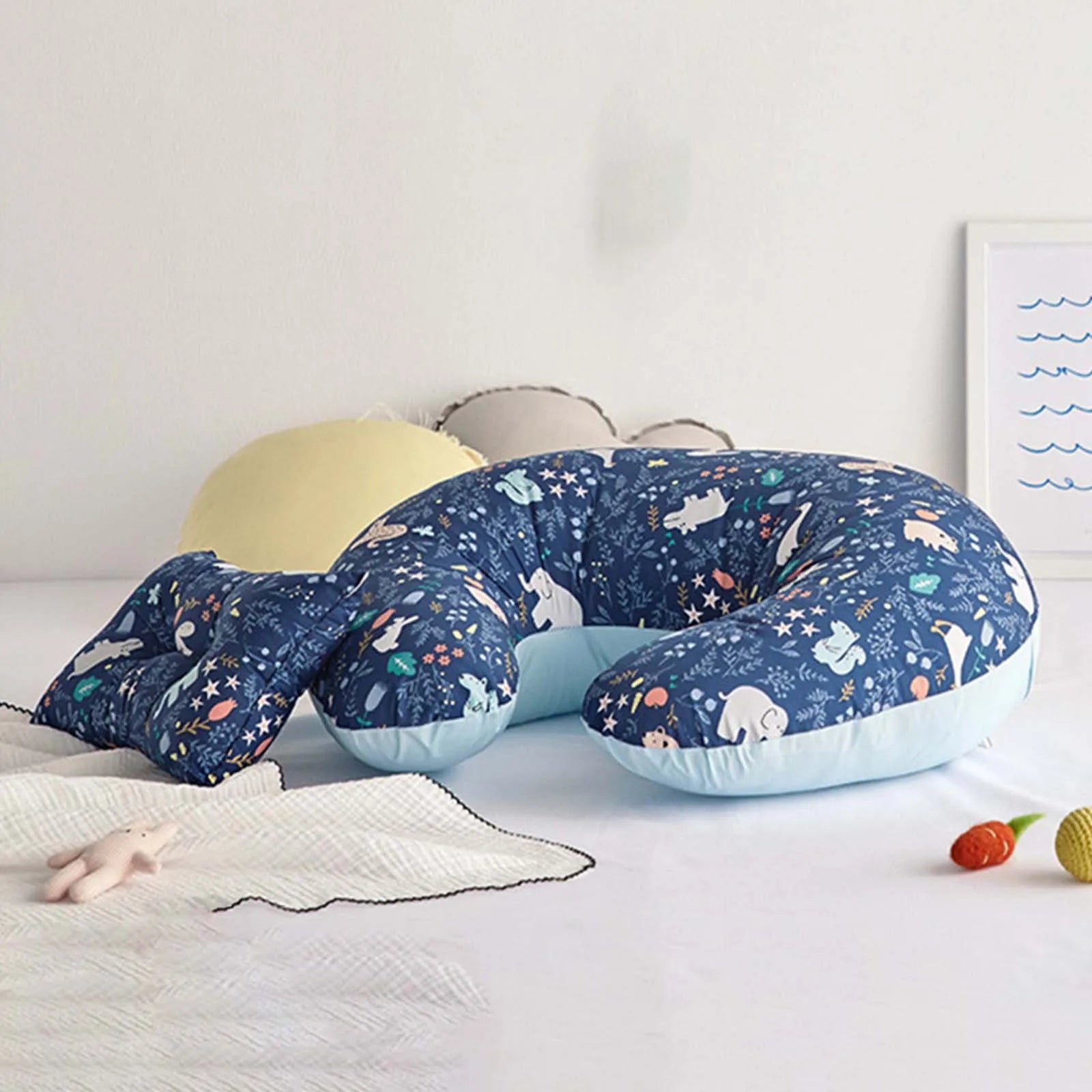 Set de Lactancia Premium: Almohada en U + Cojín para Bebé (100% Algodón)
