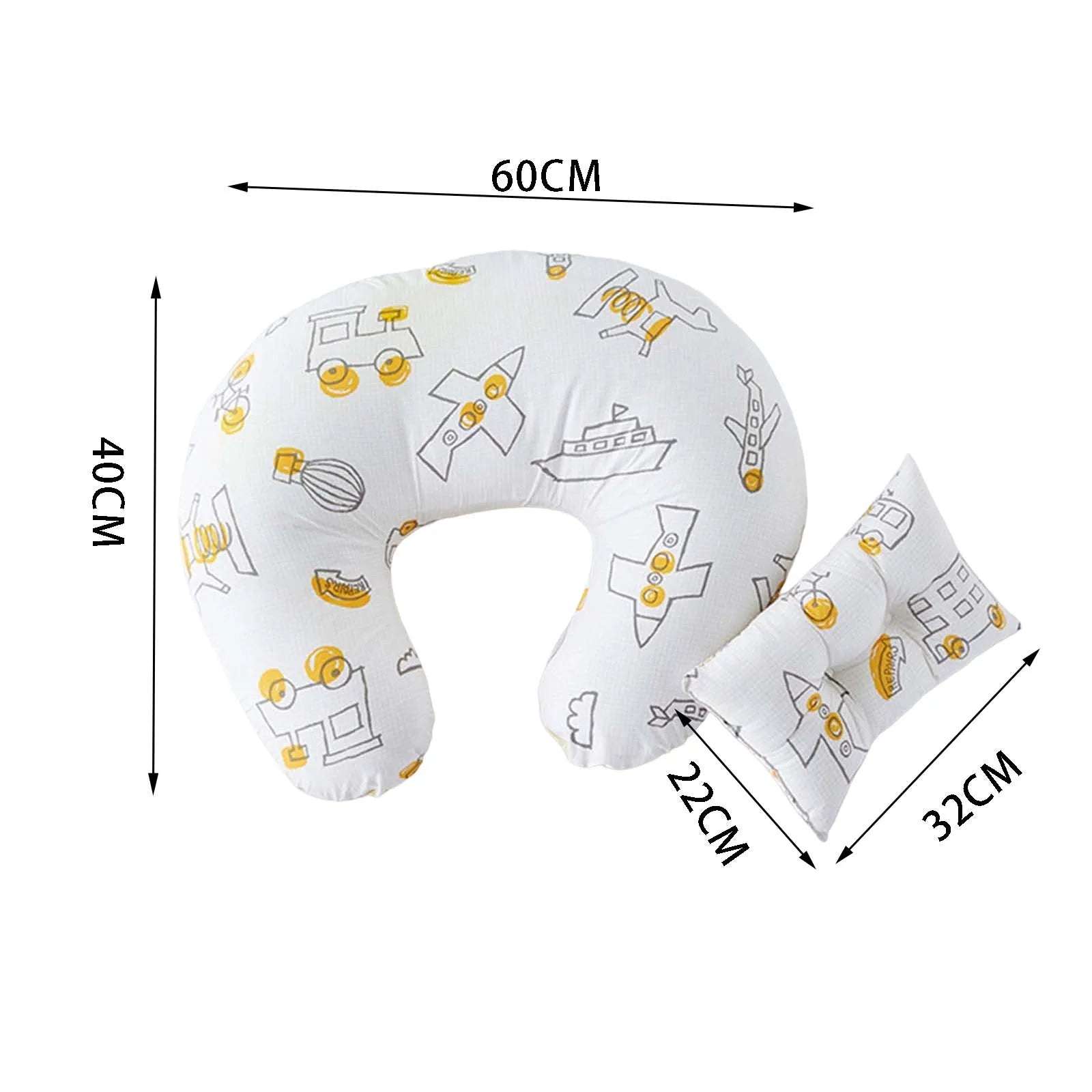 Set de Lactancia Premium: Almohada en U + Cojín para Bebé (100% Algodón)