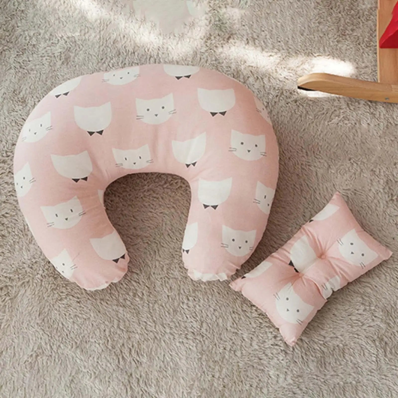 Set de Lactancia Premium: Almohada en U + Cojín para Bebé (100% Algodón)