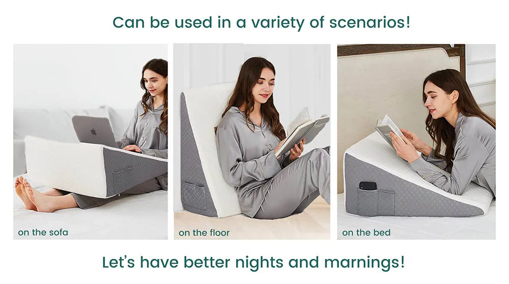 Almohada de Cuña Ortopédica Premium: Alivio para Reflujo, Ronquidos y Dolor de Espalda