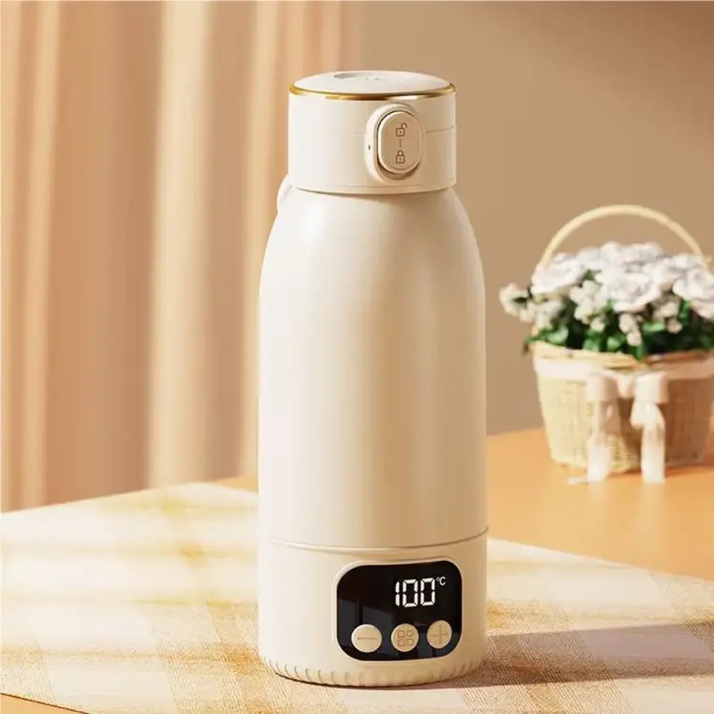 Termo Calentador de Agua Portátil e Inalámbrico (500ml) - Acero Inoxidable 316