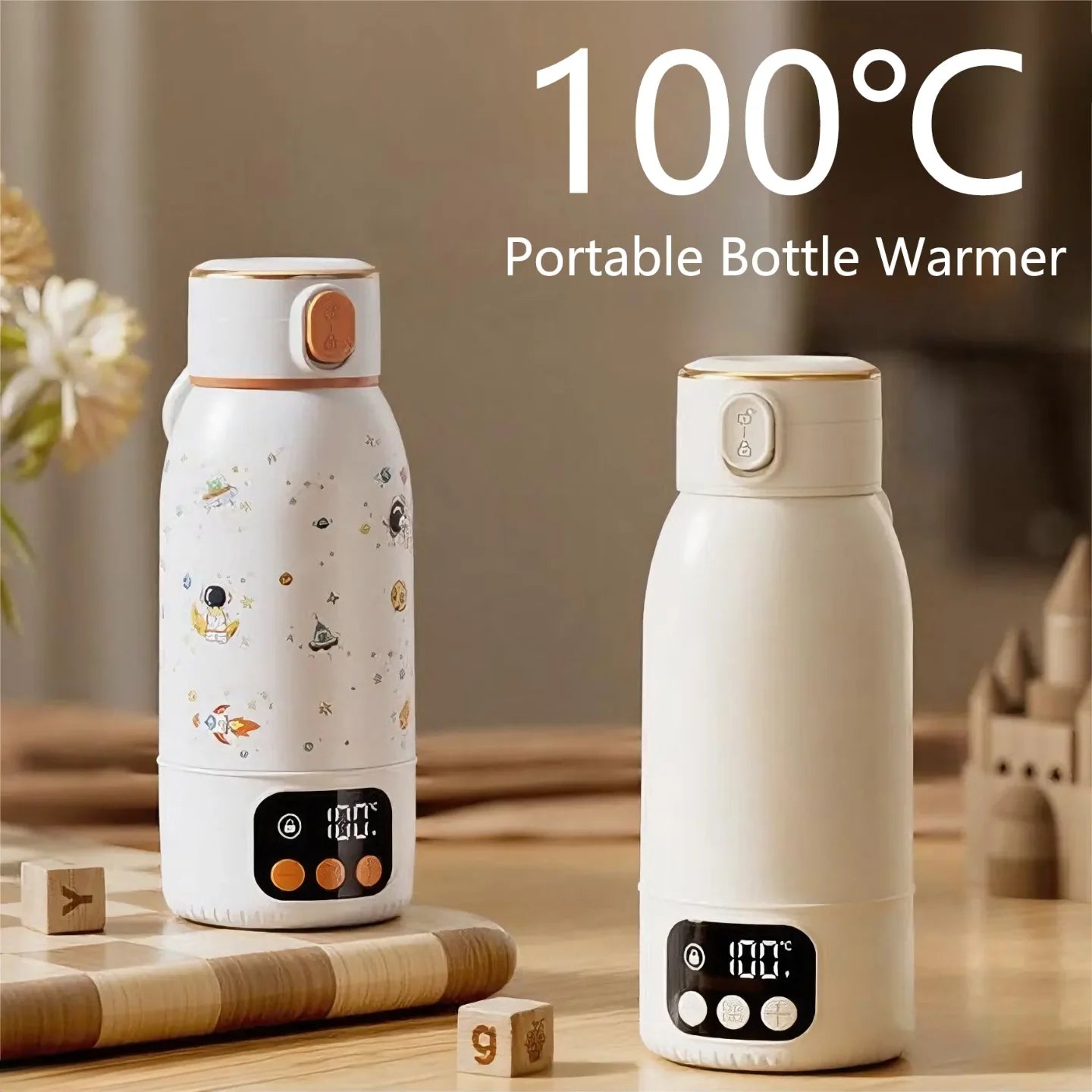 Termo Calentador de Agua Portátil e Inalámbrico (500ml) - Acero Inoxidable 316