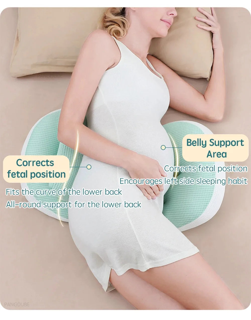 Almohada de Embarazo Ajustable: Soporte Lumbar y Descanso Profundo para Mamás