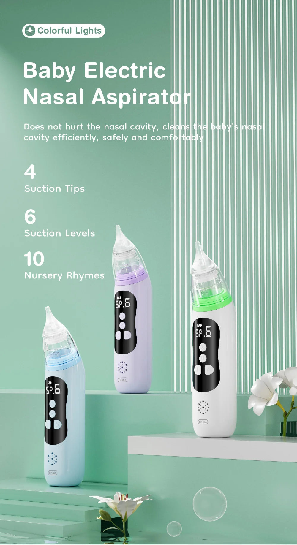 Aspirador nasal eléctrico para bebés