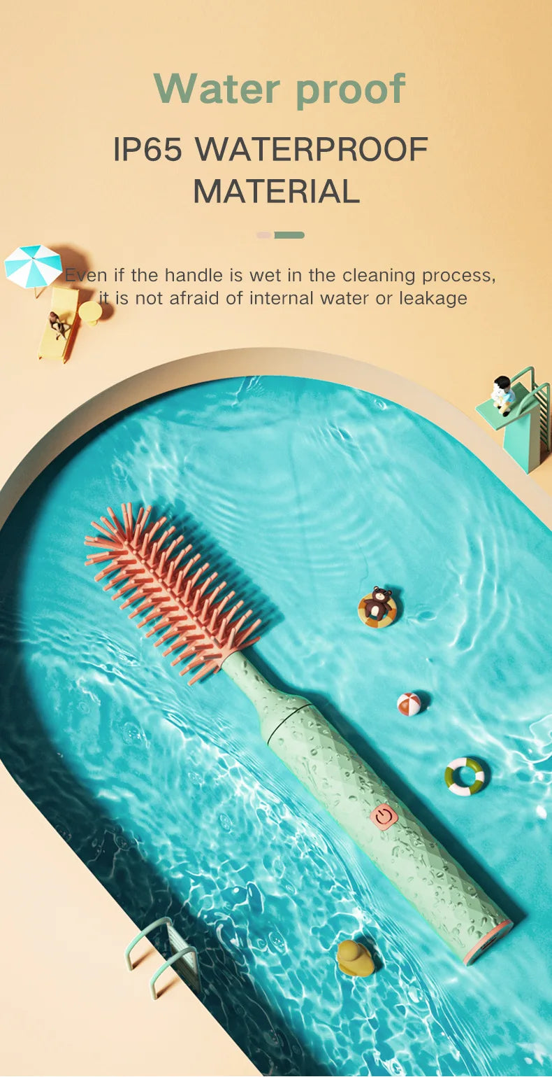 Cepillo eléctrico para biberones de silicona con rotación de 360 grados.