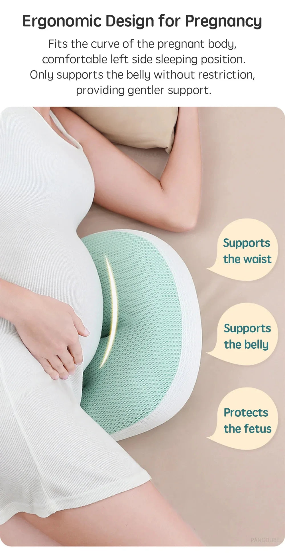 Almohada de Embarazo Ajustable: Soporte Lumbar y Descanso Profundo para Mamás
