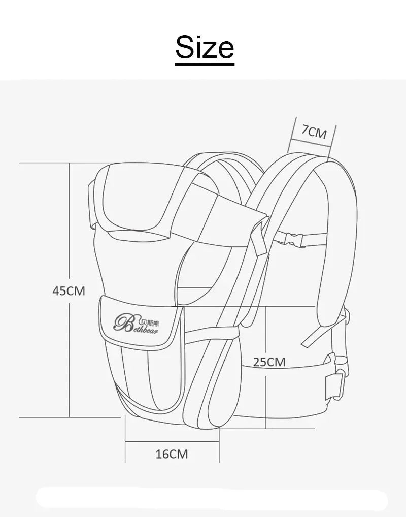 SpineComfort™, 4-in-1 Ergonomic Baby Backpack Carrier