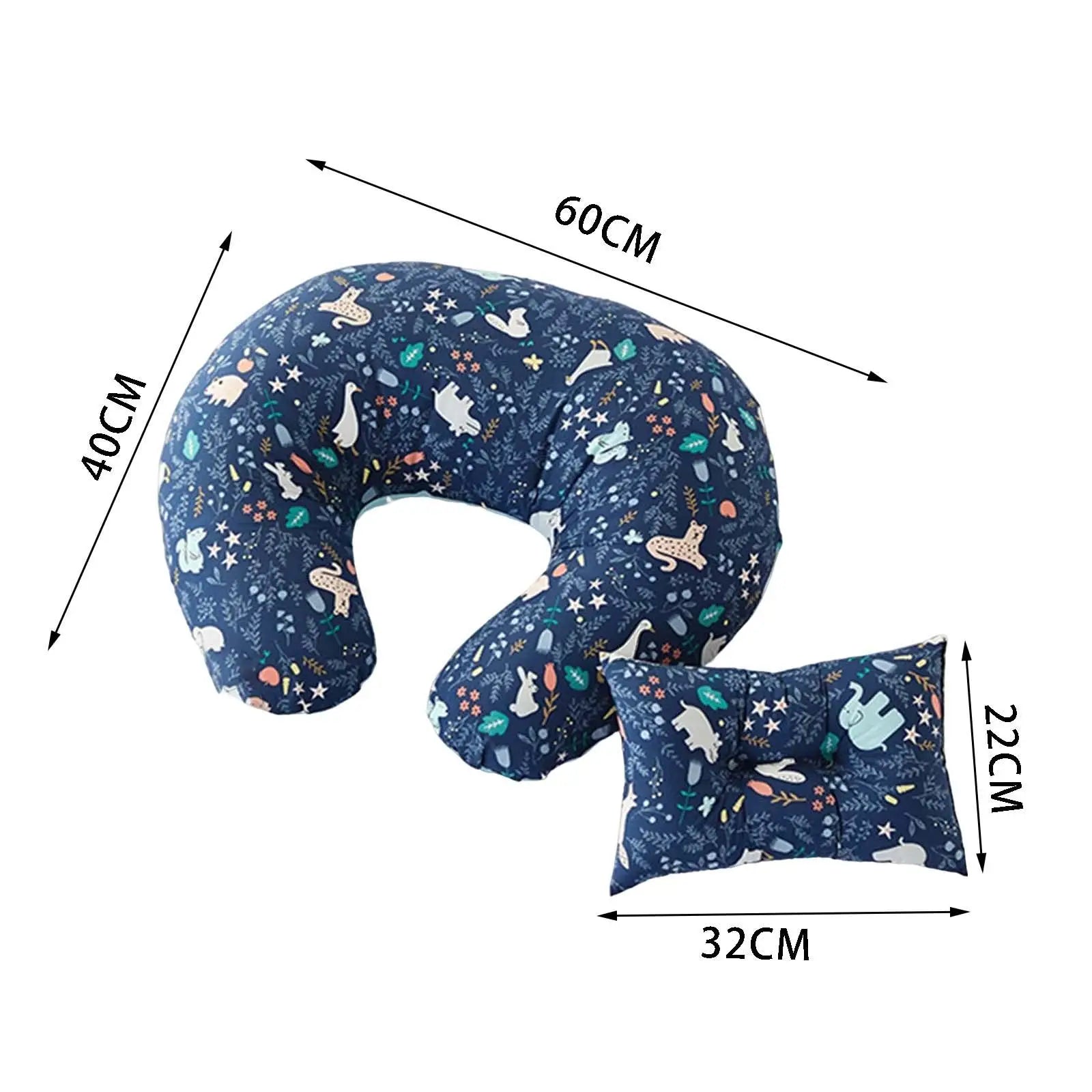 Set de Lactancia Premium: Almohada en U + Cojín para Bebé (100% Algodón)